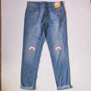 girls size 14 Gymboree boy fit Rainbow blue jeans boyfriend NWT